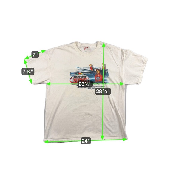 Vintage Jeff Gordon Shirt Mens Large White NASCAR Daytona 500 Chase Graphic Tee - Picture 3 of 9